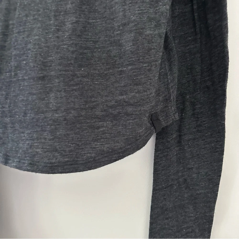 NWT Free People We The Free Turtleneck Long Sleeve Shirt Top Grey Black Medium - Picture 4 of 7